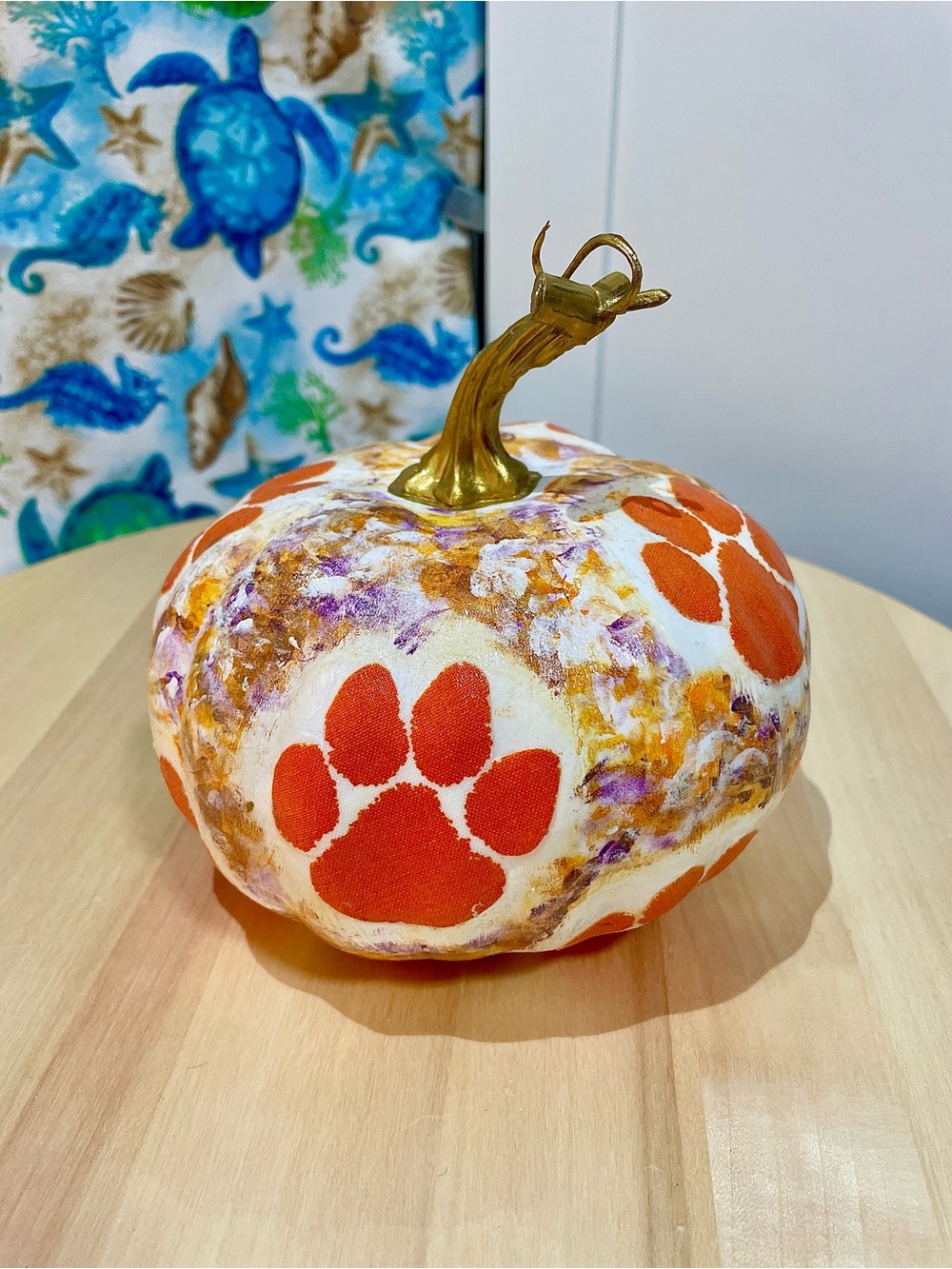 Clemson Themed Pumpkin
